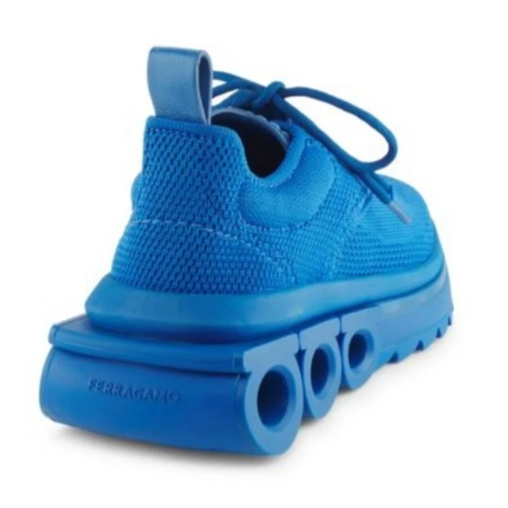 Salvatore Ferragamo Vibrant Blue Knit Sneakers